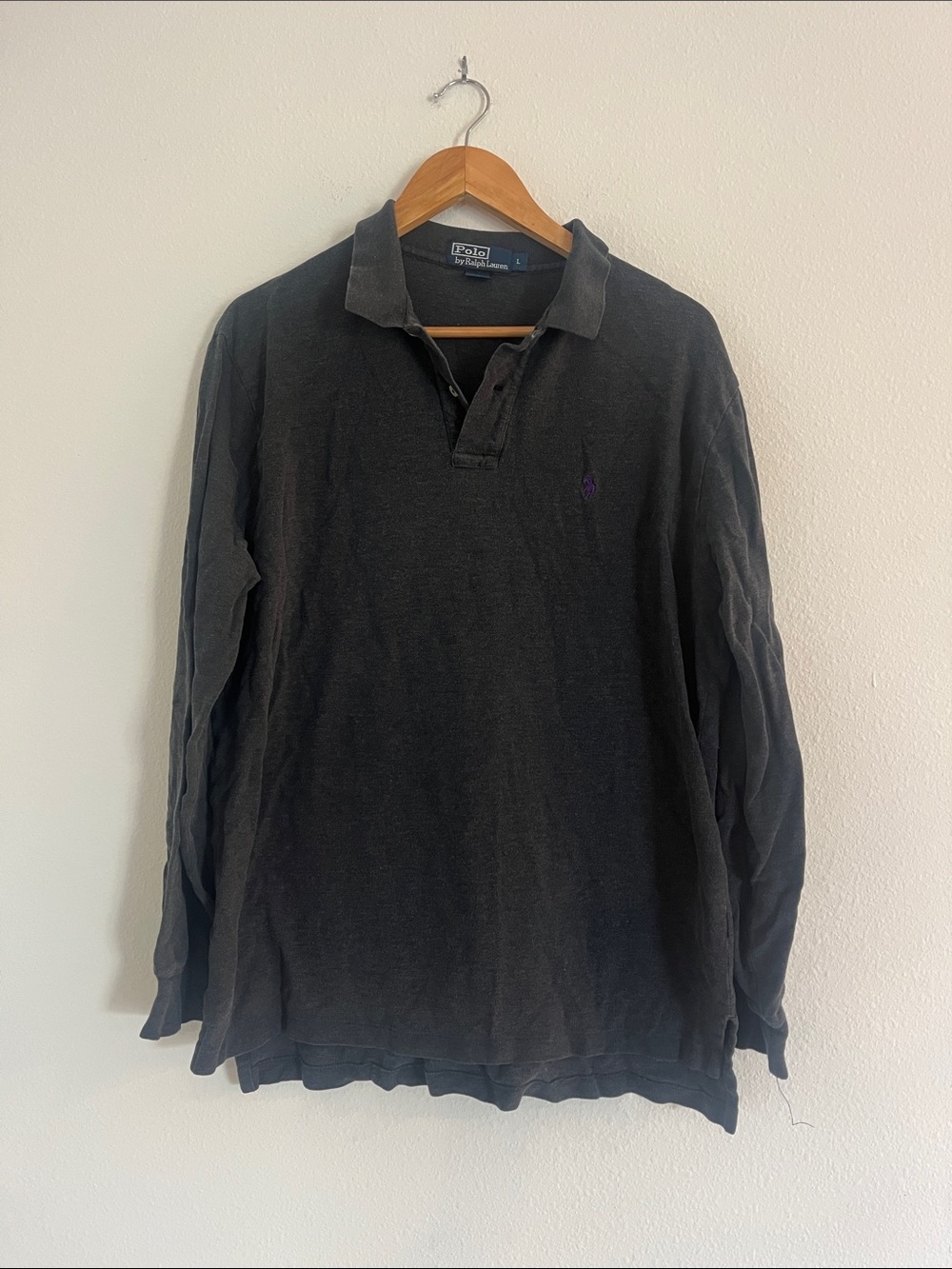 Polo by Ralph Lauren Men's Gray Long-Sleeve Polo Shirt